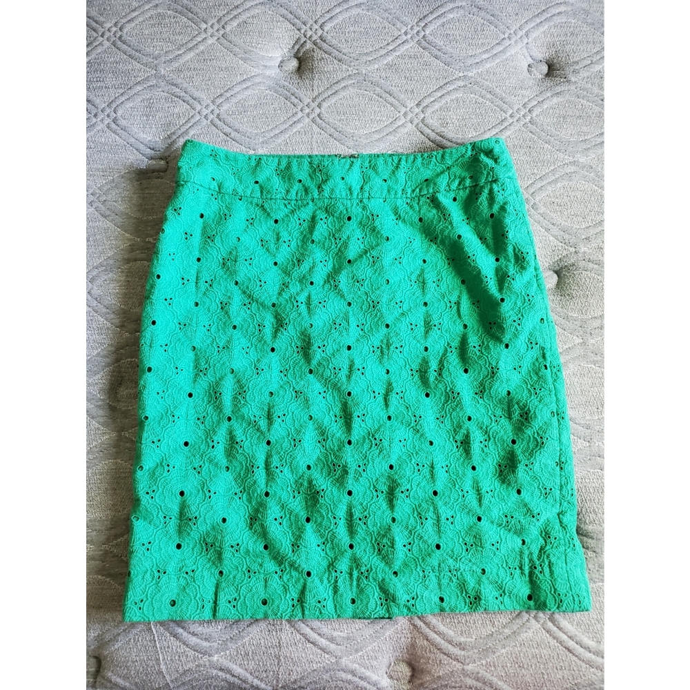 Talbots Petites Eyelet Floral Lace Pencil Skirt